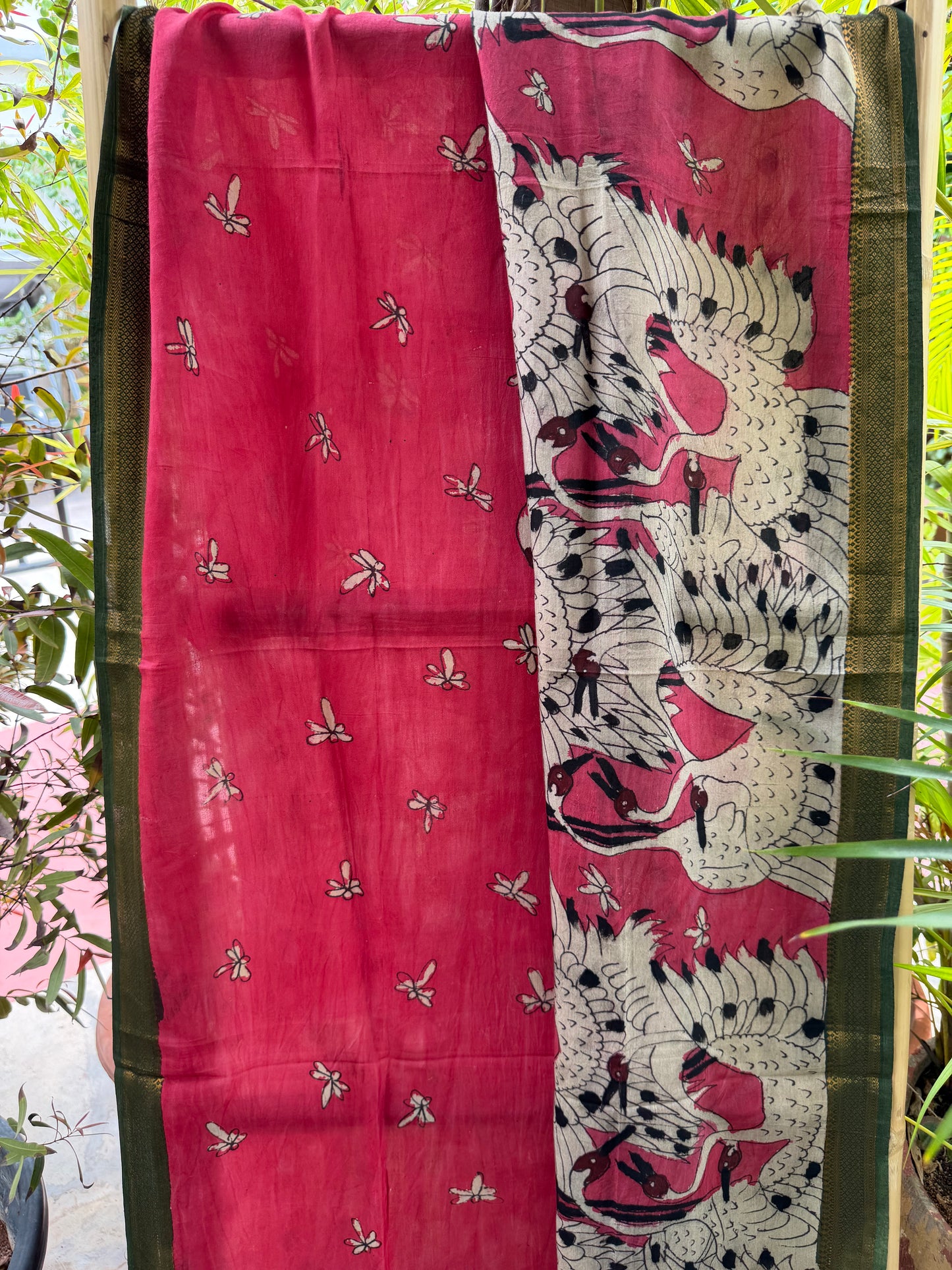 Bangalore silk penkalamkari dupatta