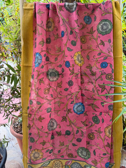 Bangalore silk penkalamkari dupatta