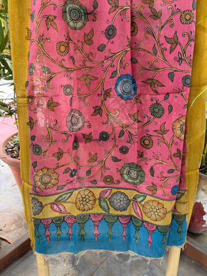 Bangalore silk penkalamkari dupatta