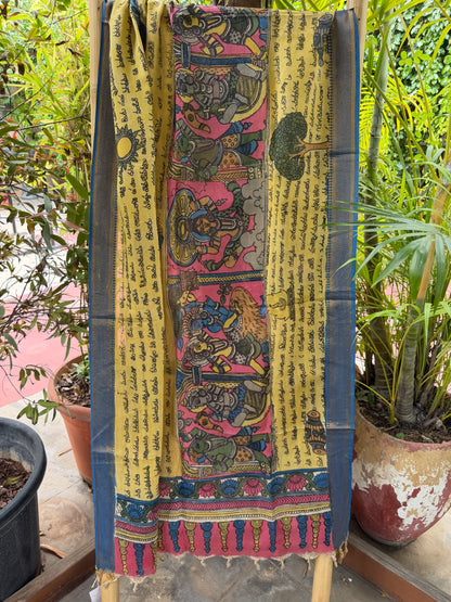 Bangalore silk penkalamkari dupatta
