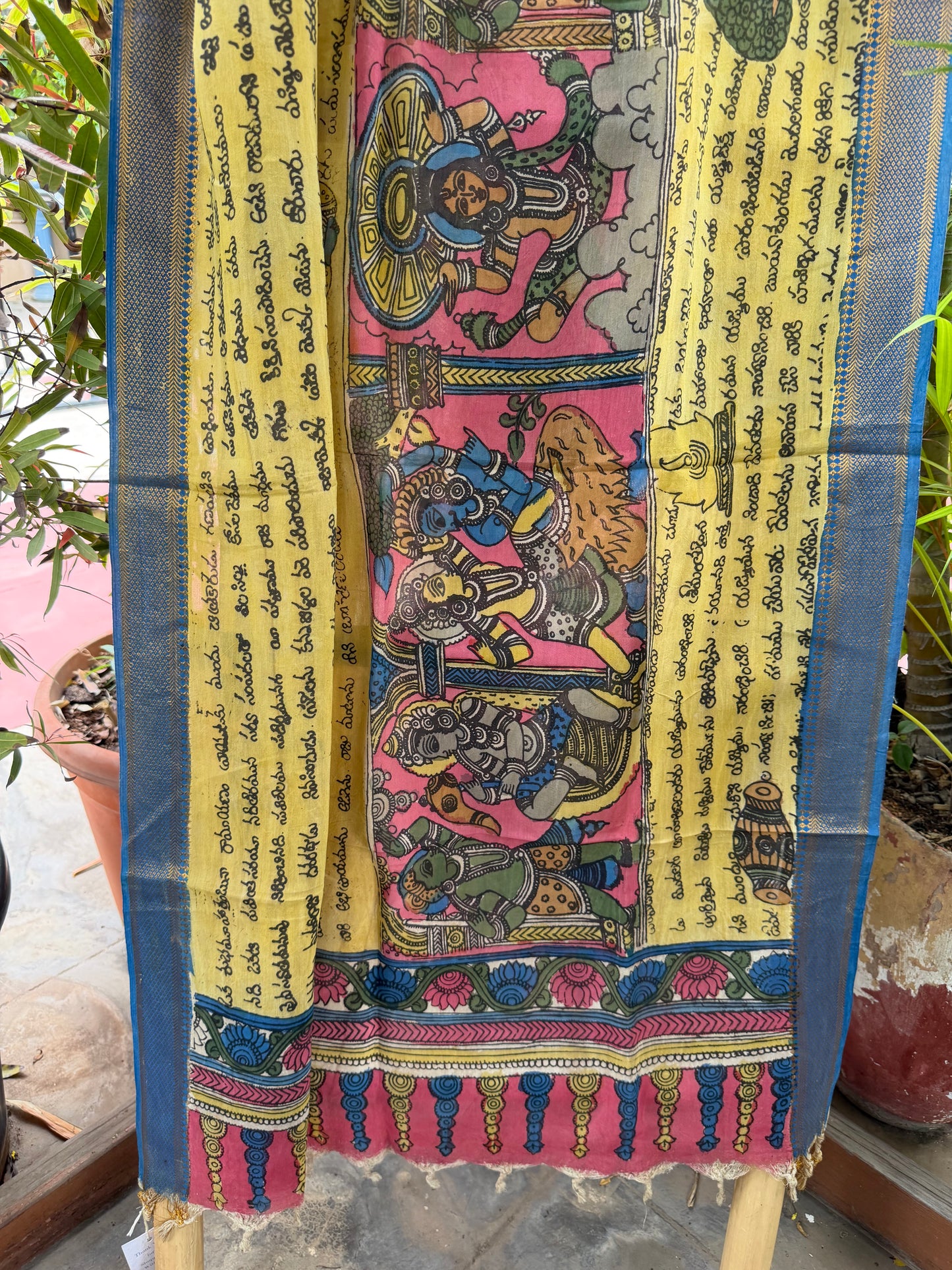 Bangalore silk penkalamkari dupatta