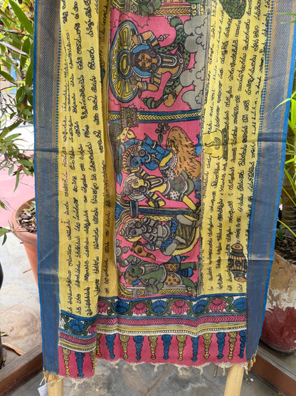 Bangalore silk penkalamkari dupatta