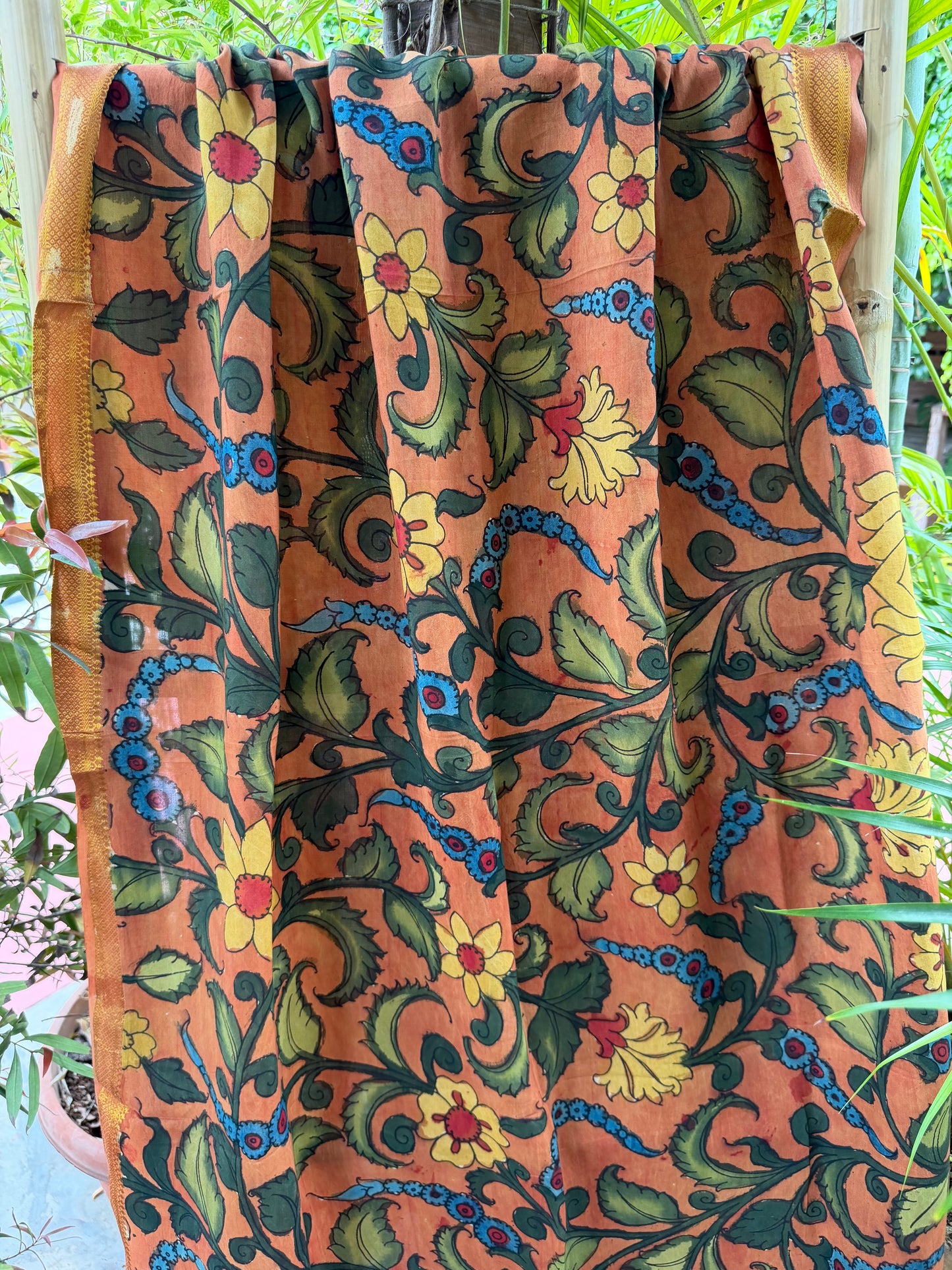 Bangalore silk penkalamkari dupatta