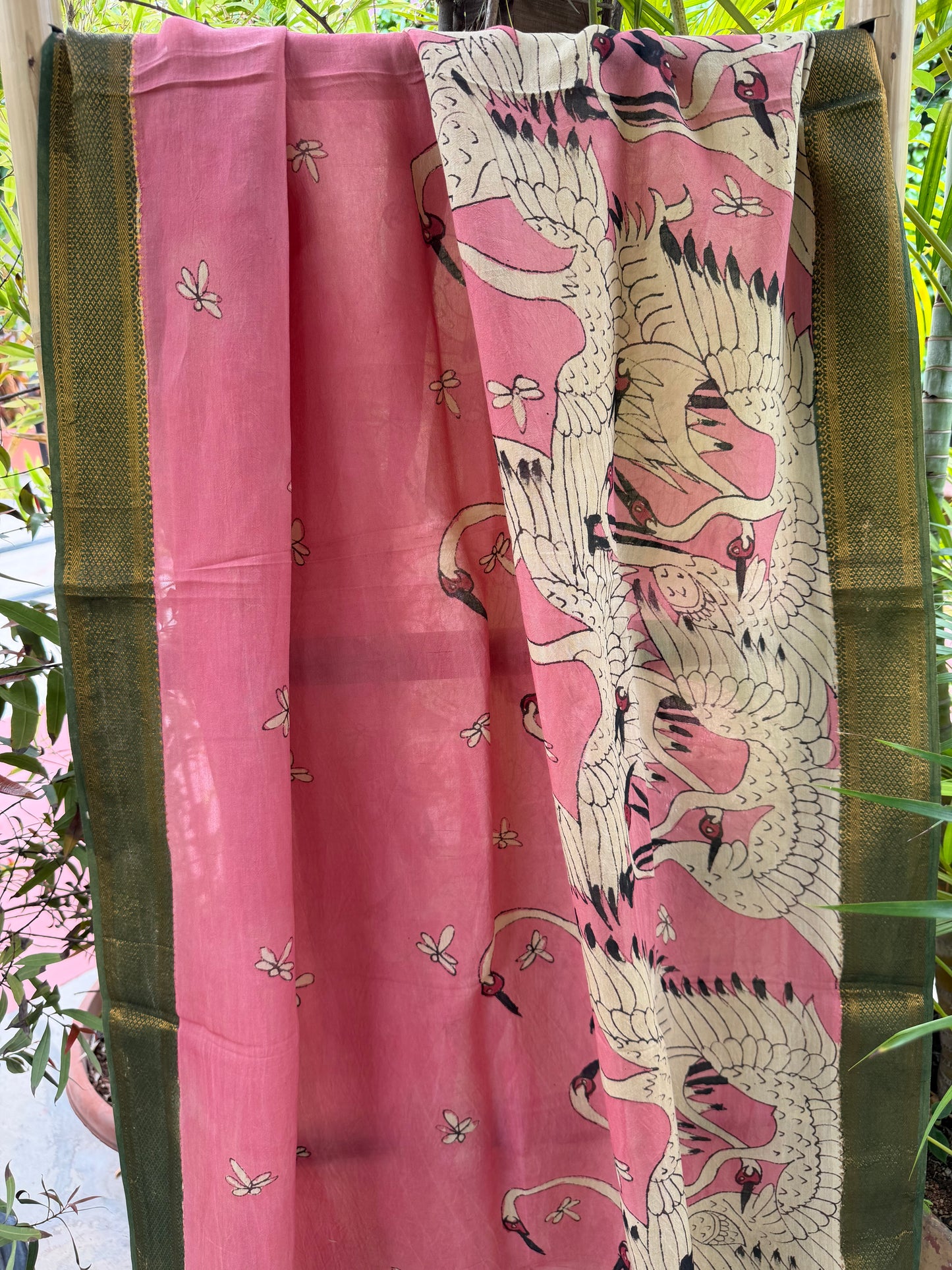 Bangalore silk penkalamkari dupatta