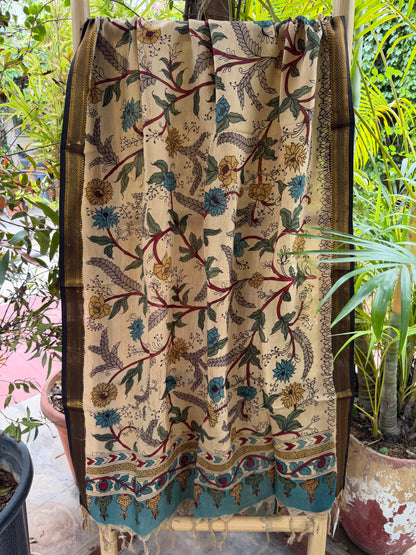 Bangalore silk penkalamkari dupatta