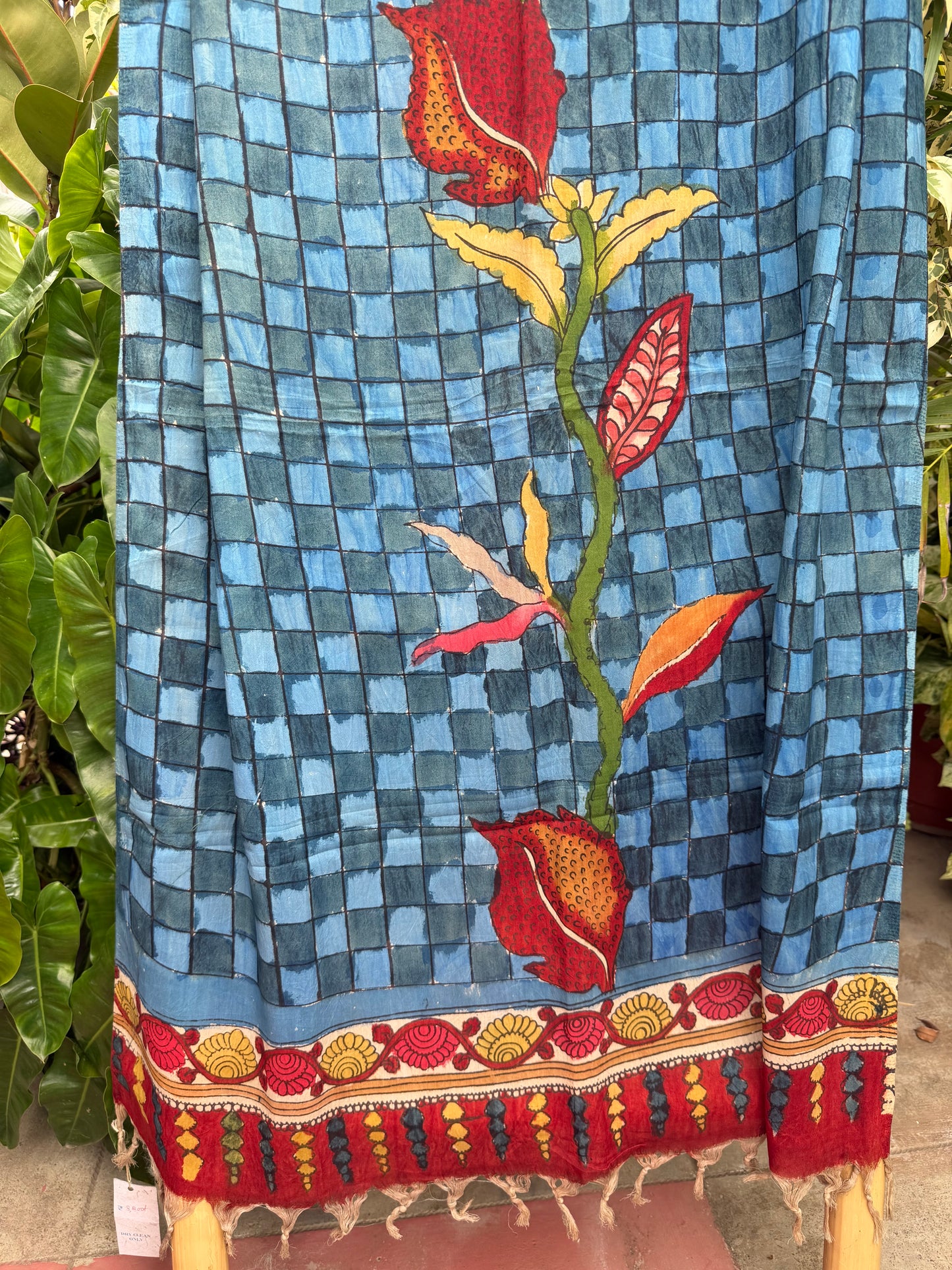 Bangalore silk penkalamkari dupatta