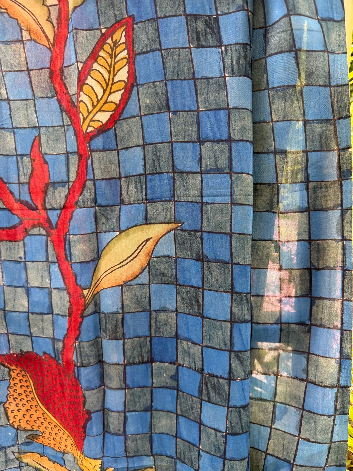 Bangalore silk penkalamkari dupatta
