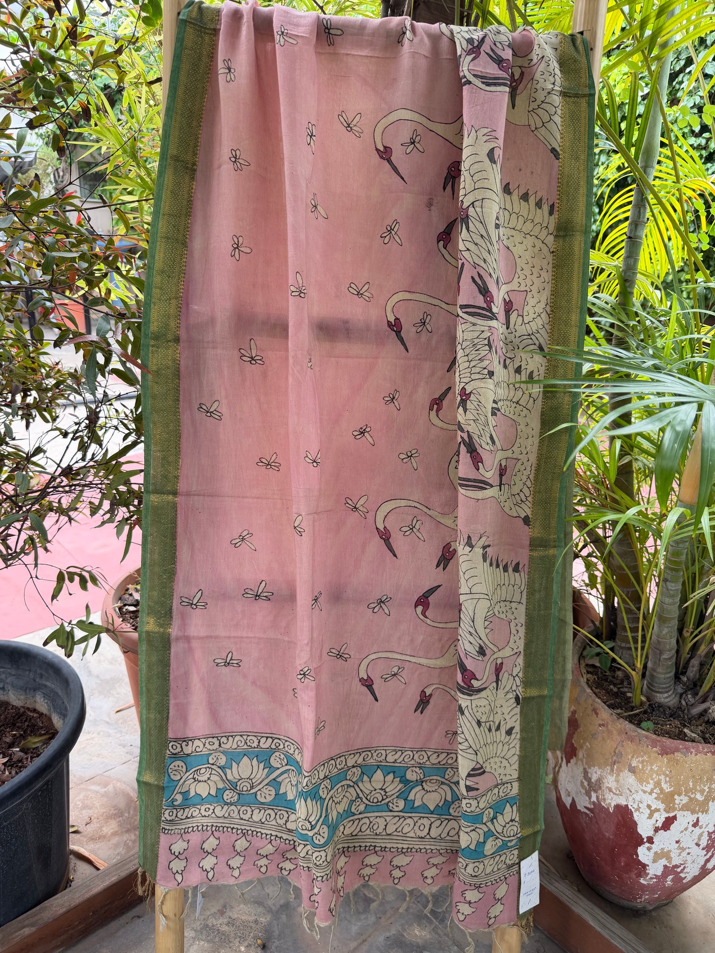 Bangalore silk penkalamkari dupatta