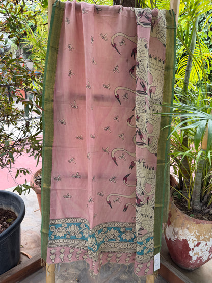 Bangalore silk penkalamkari dupatta