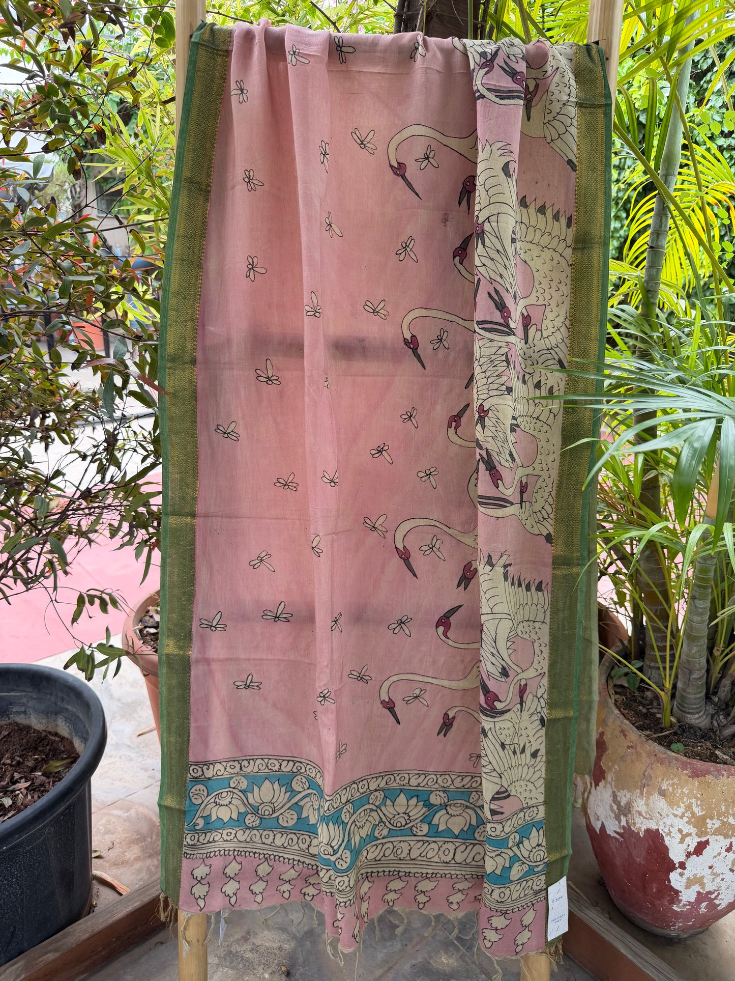 Bangalore silk penkalamkari dupatta