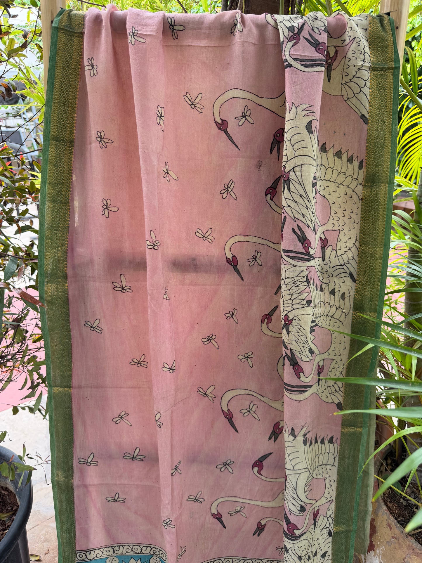 Bangalore silk penkalamkari dupatta