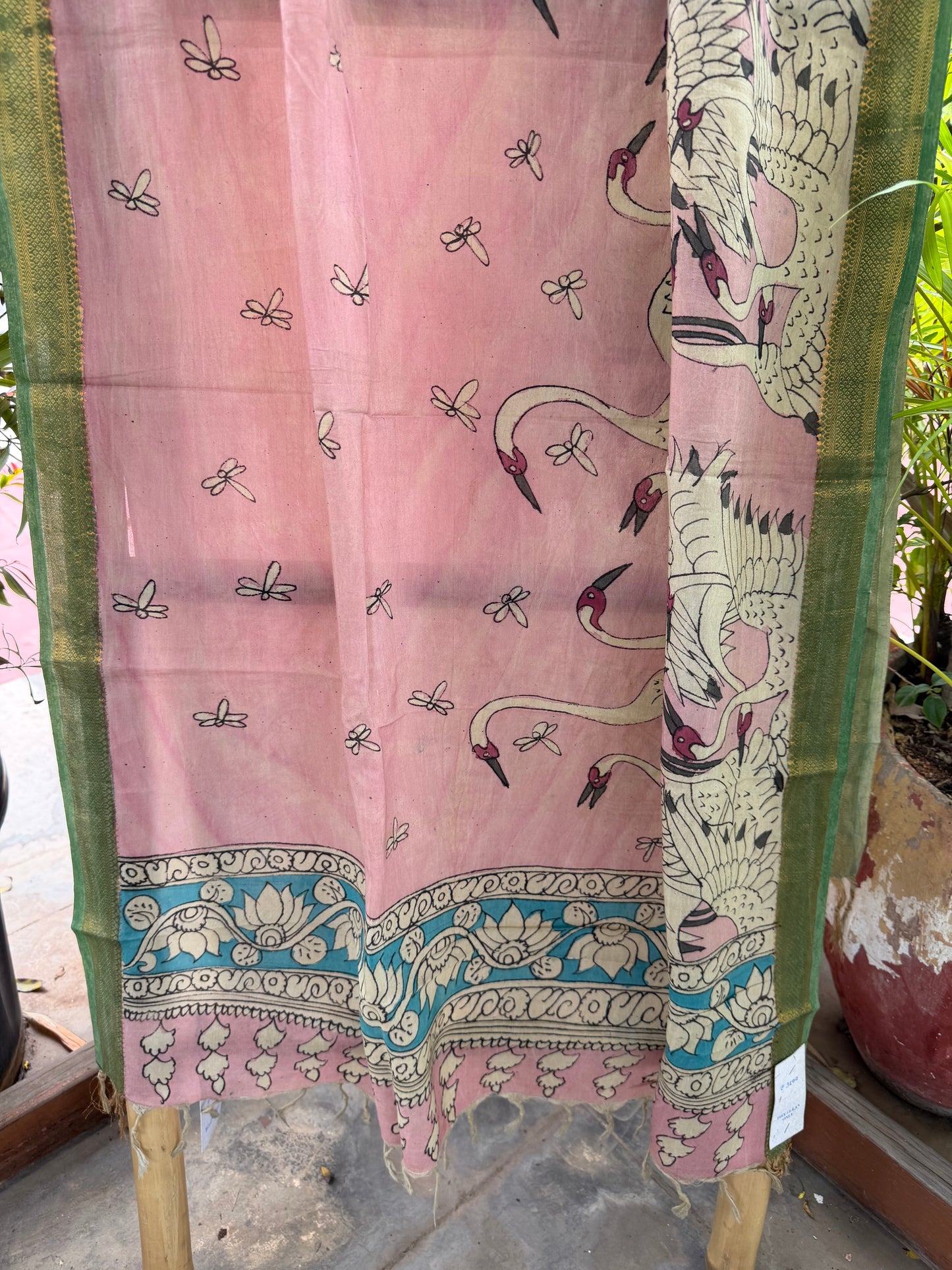 Bangalore silk penkalamkari dupatta