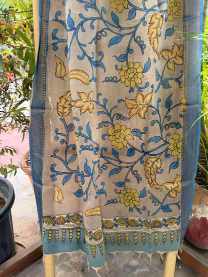 Bangalore silk penkalamkari dupatta