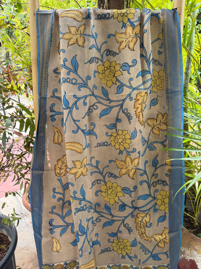 Bangalore silk penkalamkari dupatta