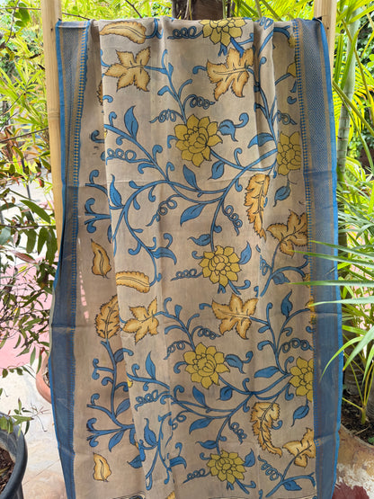 Bangalore silk penkalamkari dupatta