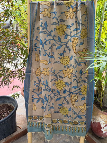 Bangalore silk penkalamkari dupatta