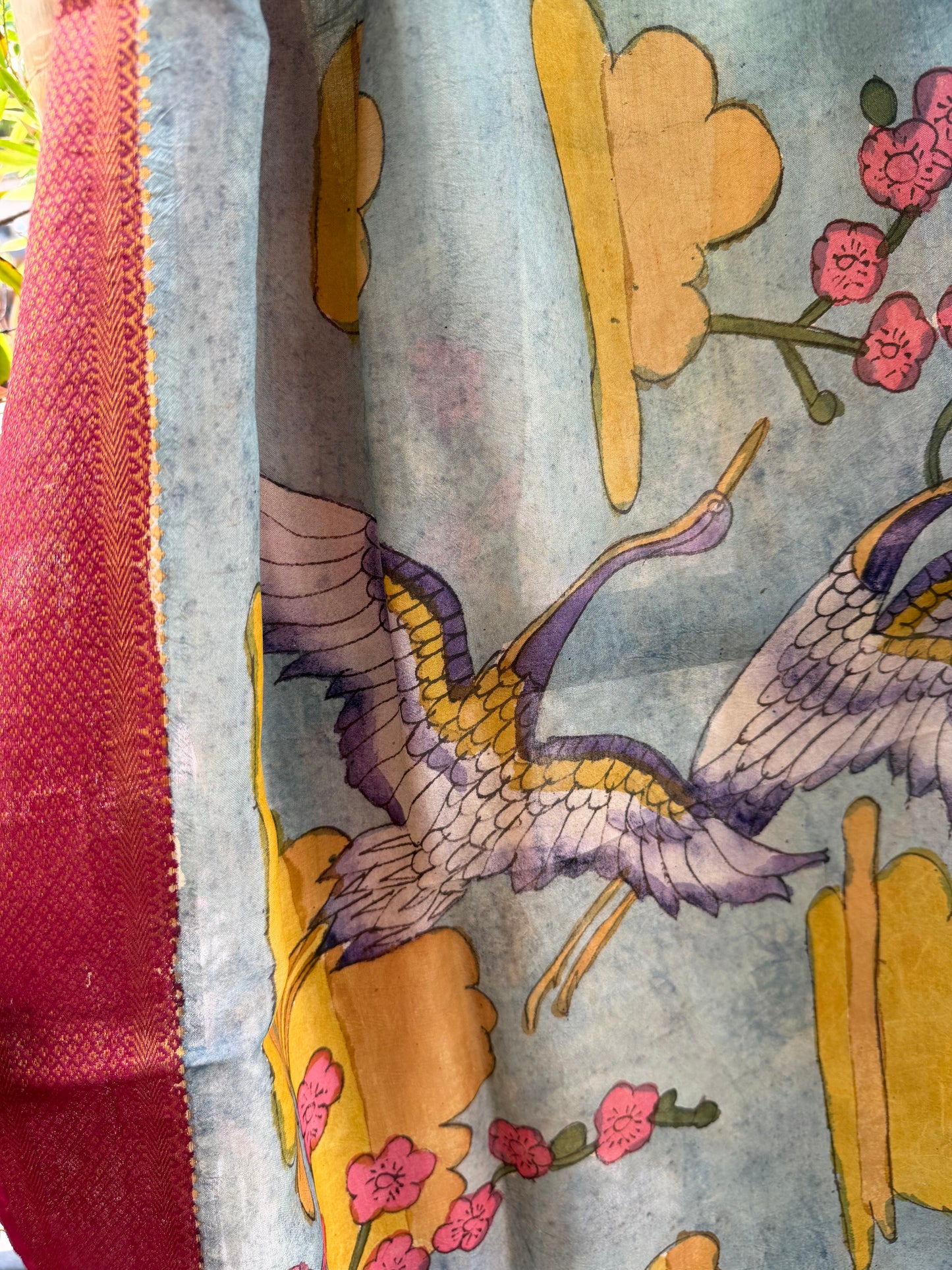 Bangalore silk penkalamkari dupatta