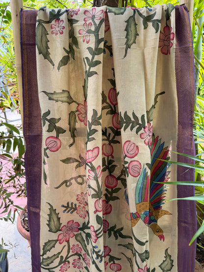 Bangalore silk penkalamkari dupatta