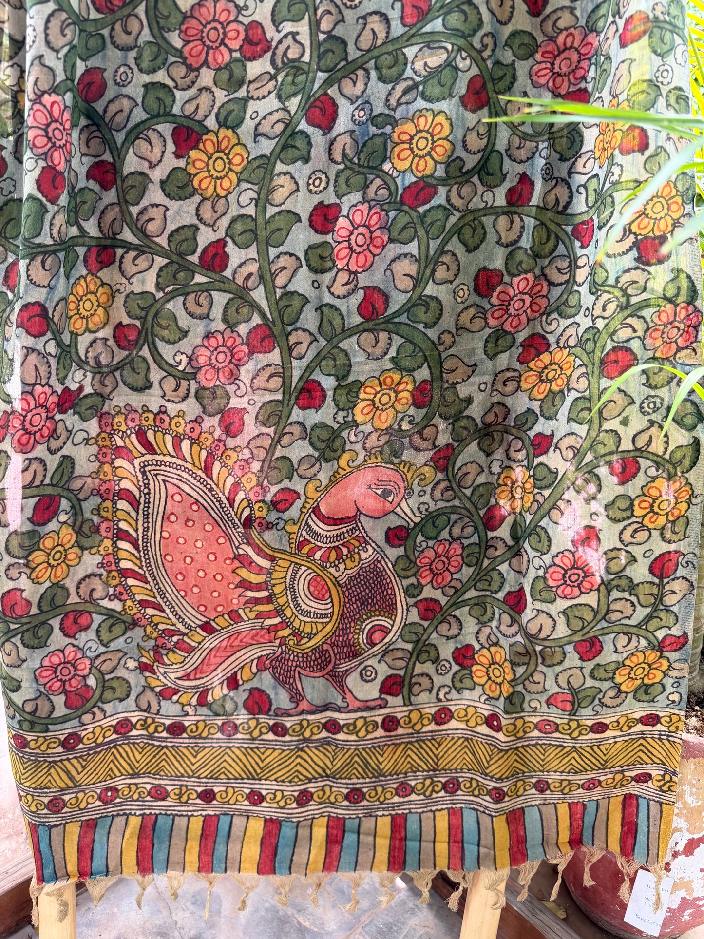 Bangalore silk penkalamkari dupatta