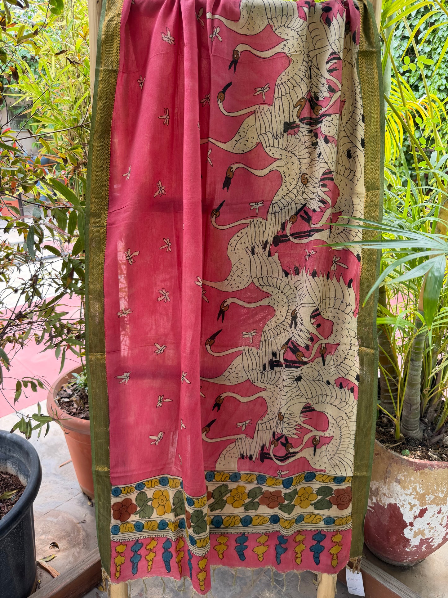 Bangalore silk penkalamkari dupatta