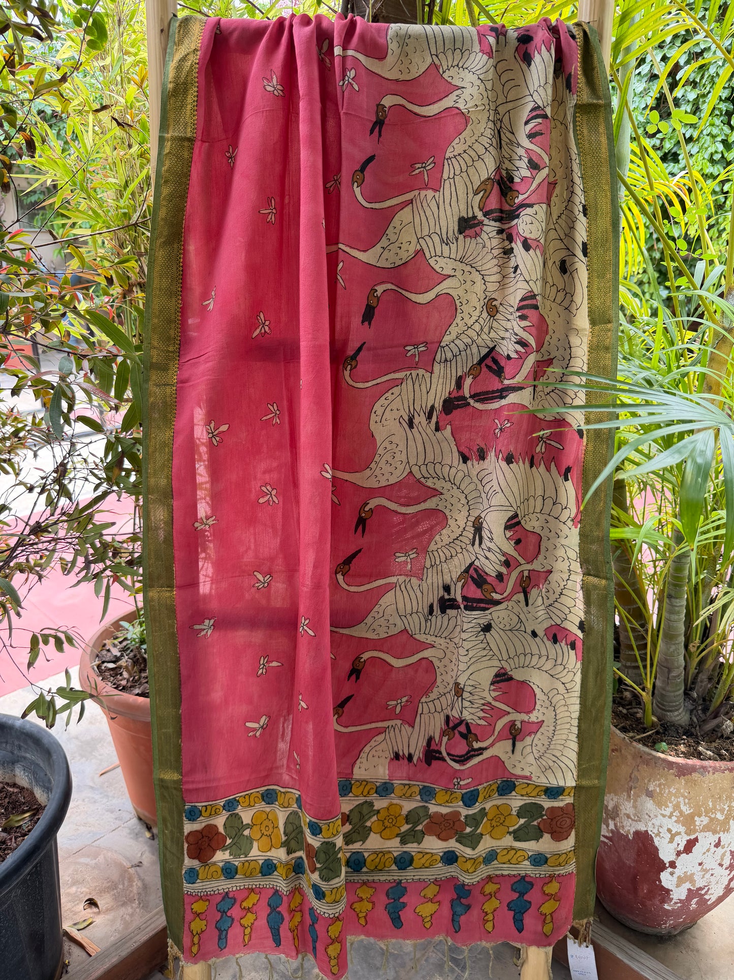 Bangalore silk penkalamkari dupatta