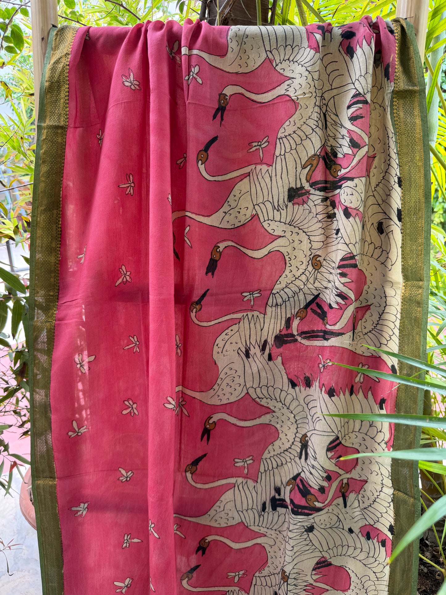 Bangalore silk penkalamkari dupatta