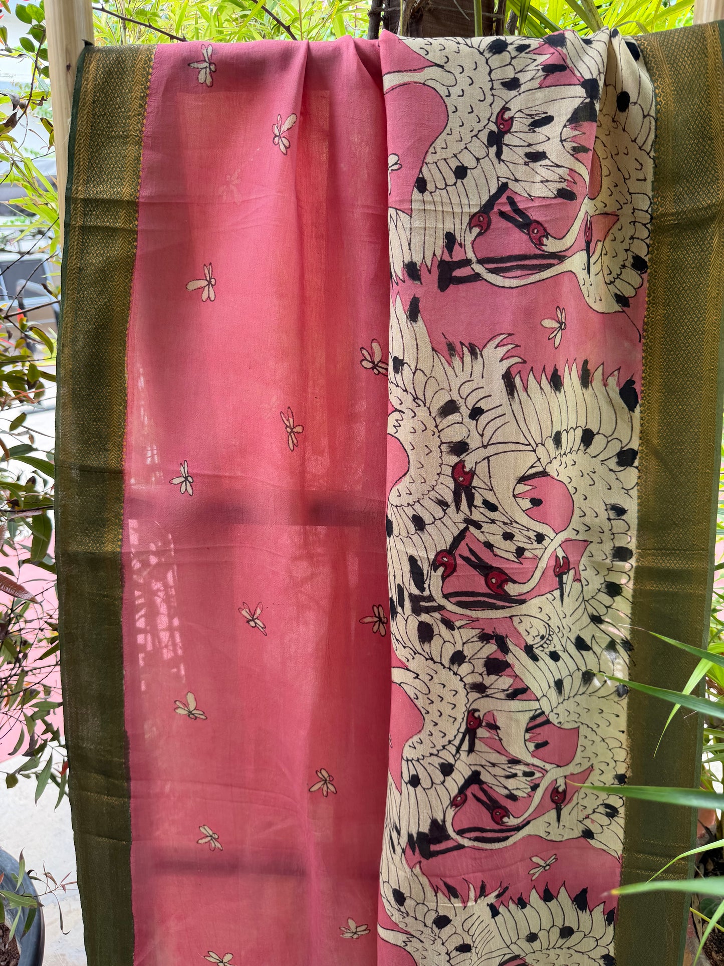 Bangalore silk penkalamkari dupatta