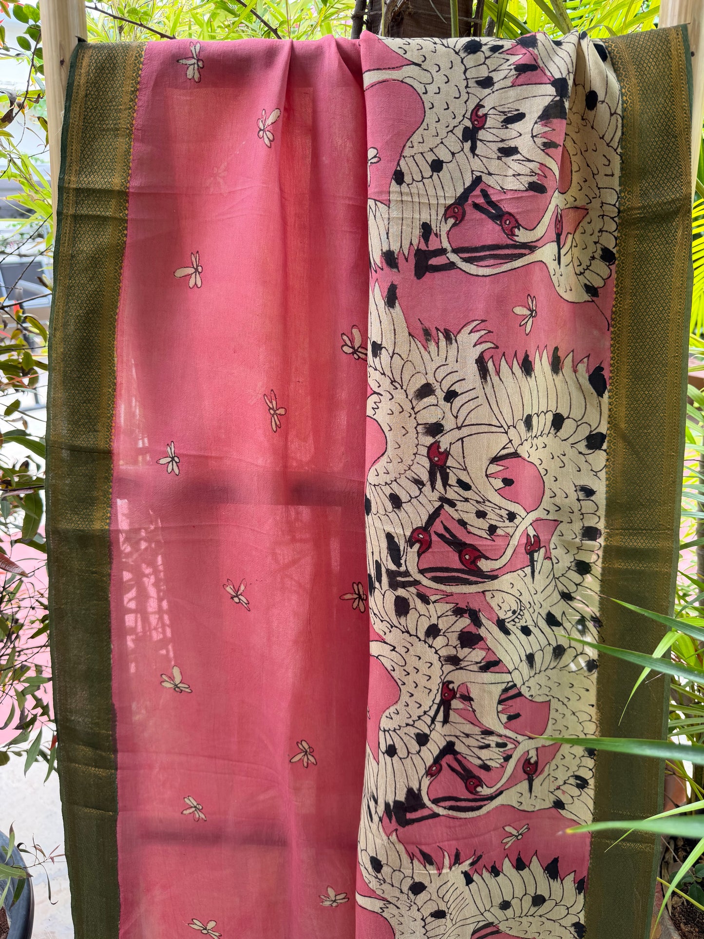 Bangalore silk penkalamkari dupatta