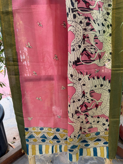 Bangalore silk penkalamkari dupatta