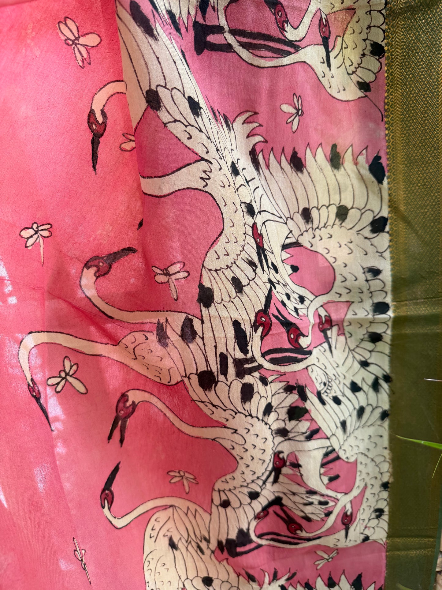 Bangalore silk penkalamkari dupatta