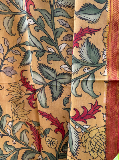 Bangalore silk penkalamkari dupatta