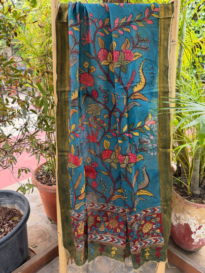 Bangalore silk penkalamkari dupatta
