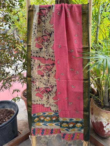 Bangalore silk penkalamkari dupatta