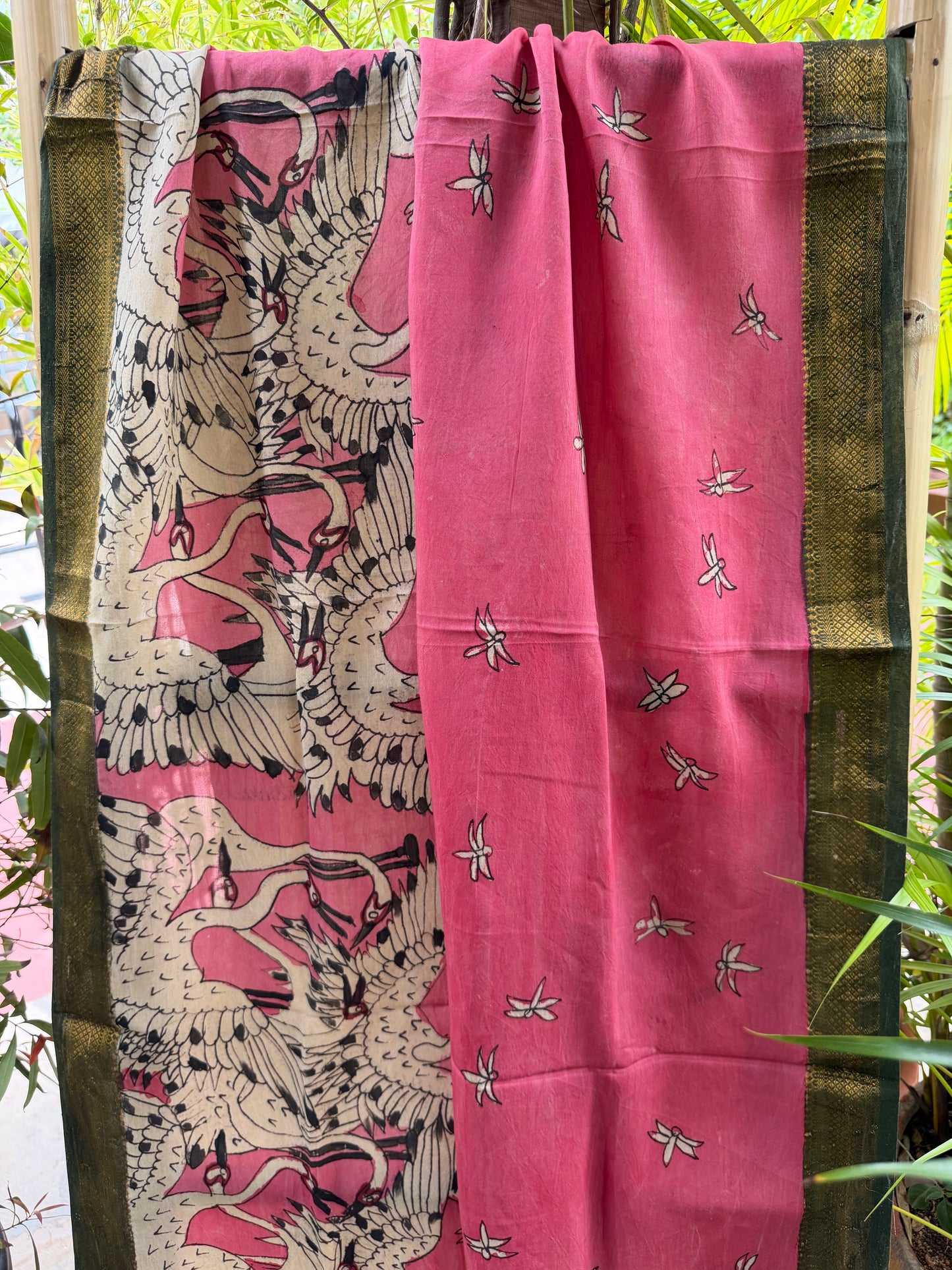 Bangalore silk penkalamkari dupatta