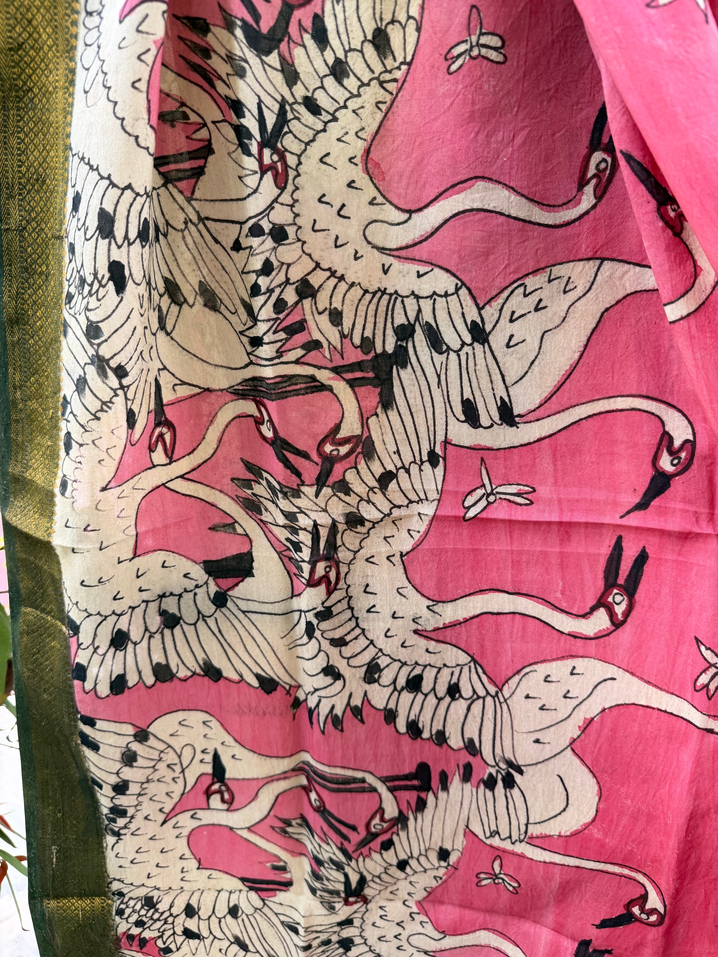 Bangalore silk penkalamkari dupatta