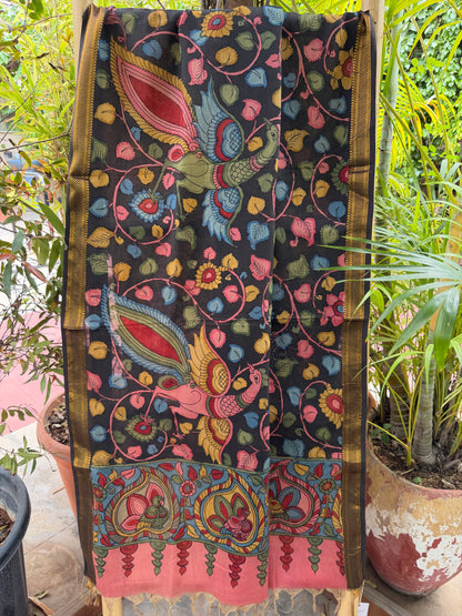 Bangalore silk penkalamkari dupatta