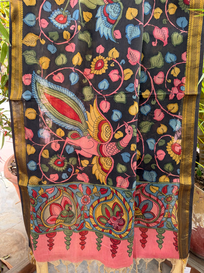 Bangalore silk penkalamkari dupatta