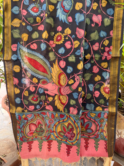 Bangalore silk penkalamkari dupatta