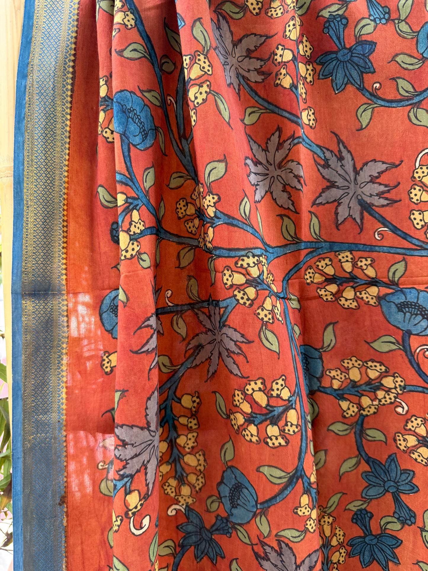 Bangalore silk penkalamkari dupatta