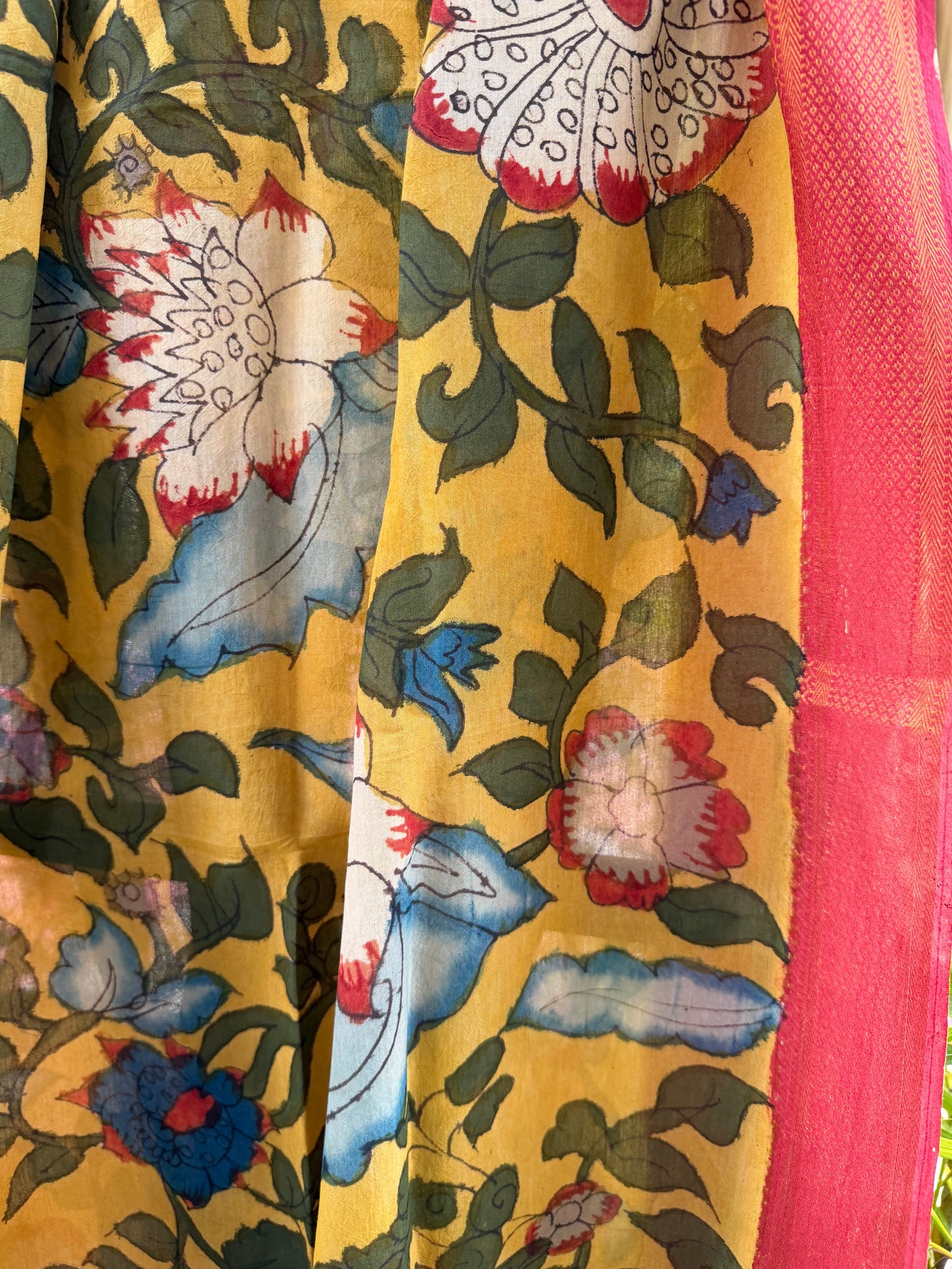 Bangalore silk penkalamkari dupatta