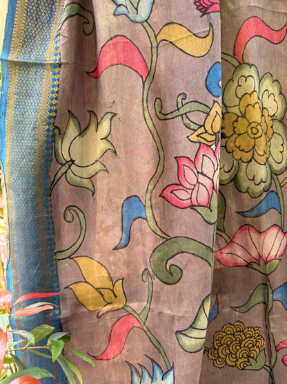 Bangalore silk penkalamkari dupatta