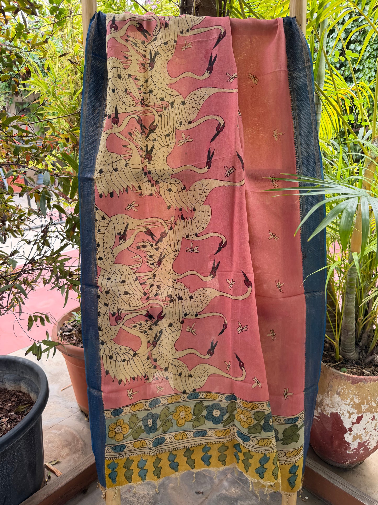 Bangalore silk penkalamkari dupatta