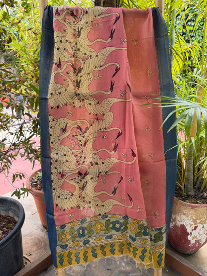 Bangalore silk penkalamkari dupatta