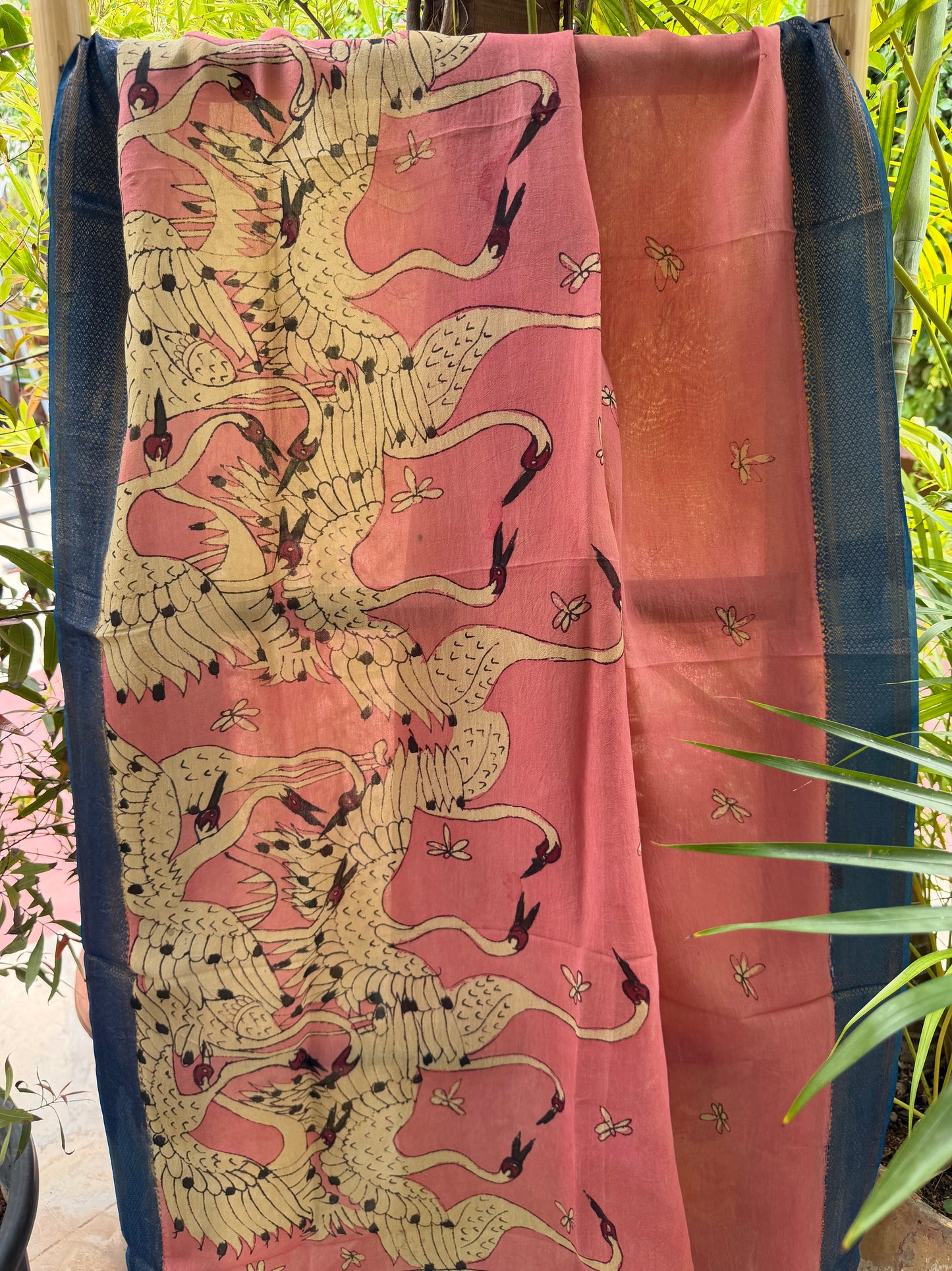 Bangalore silk penkalamkari dupatta