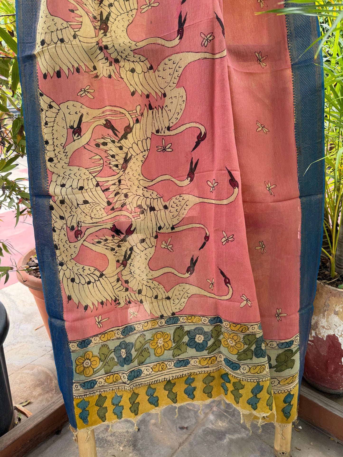 Bangalore silk penkalamkari dupatta