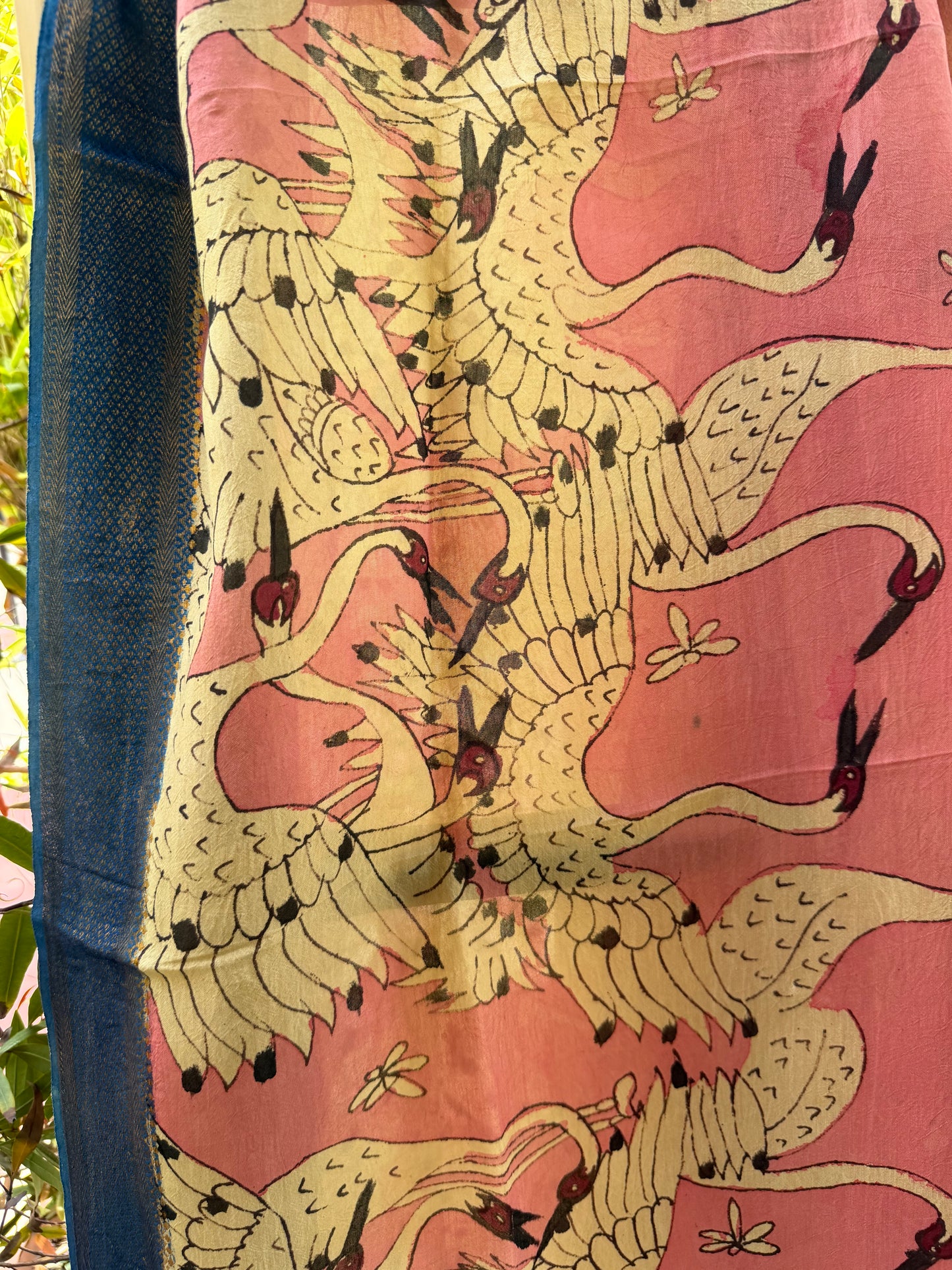 Bangalore silk penkalamkari dupatta