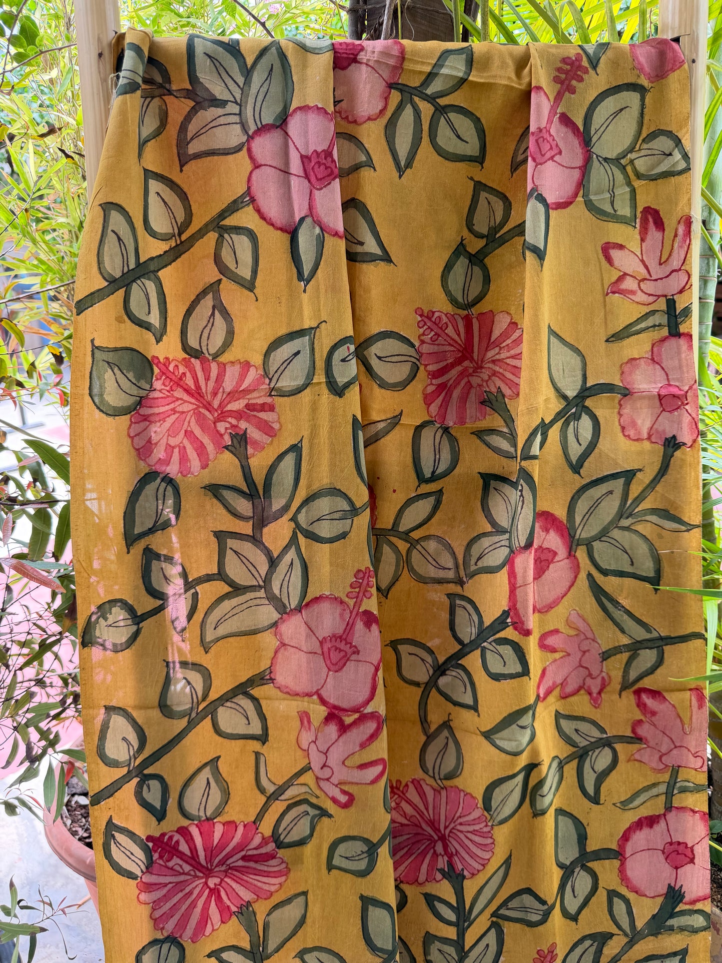 Bangalore silk penkalamkari dupatta