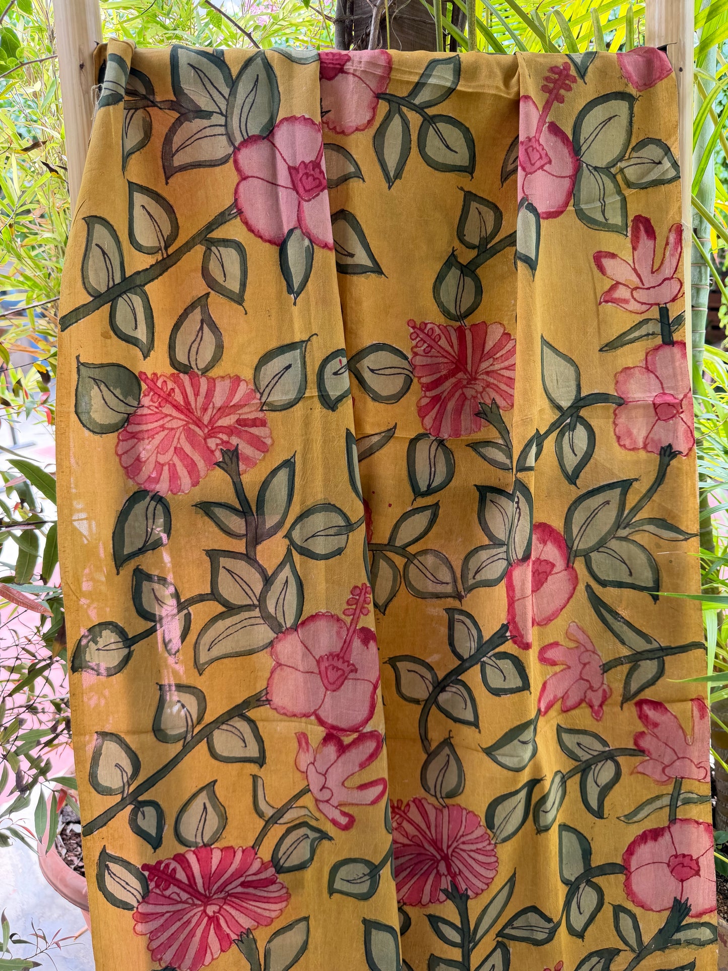 Bangalore silk penkalamkari dupatta