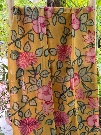 Bangalore silk penkalamkari dupatta