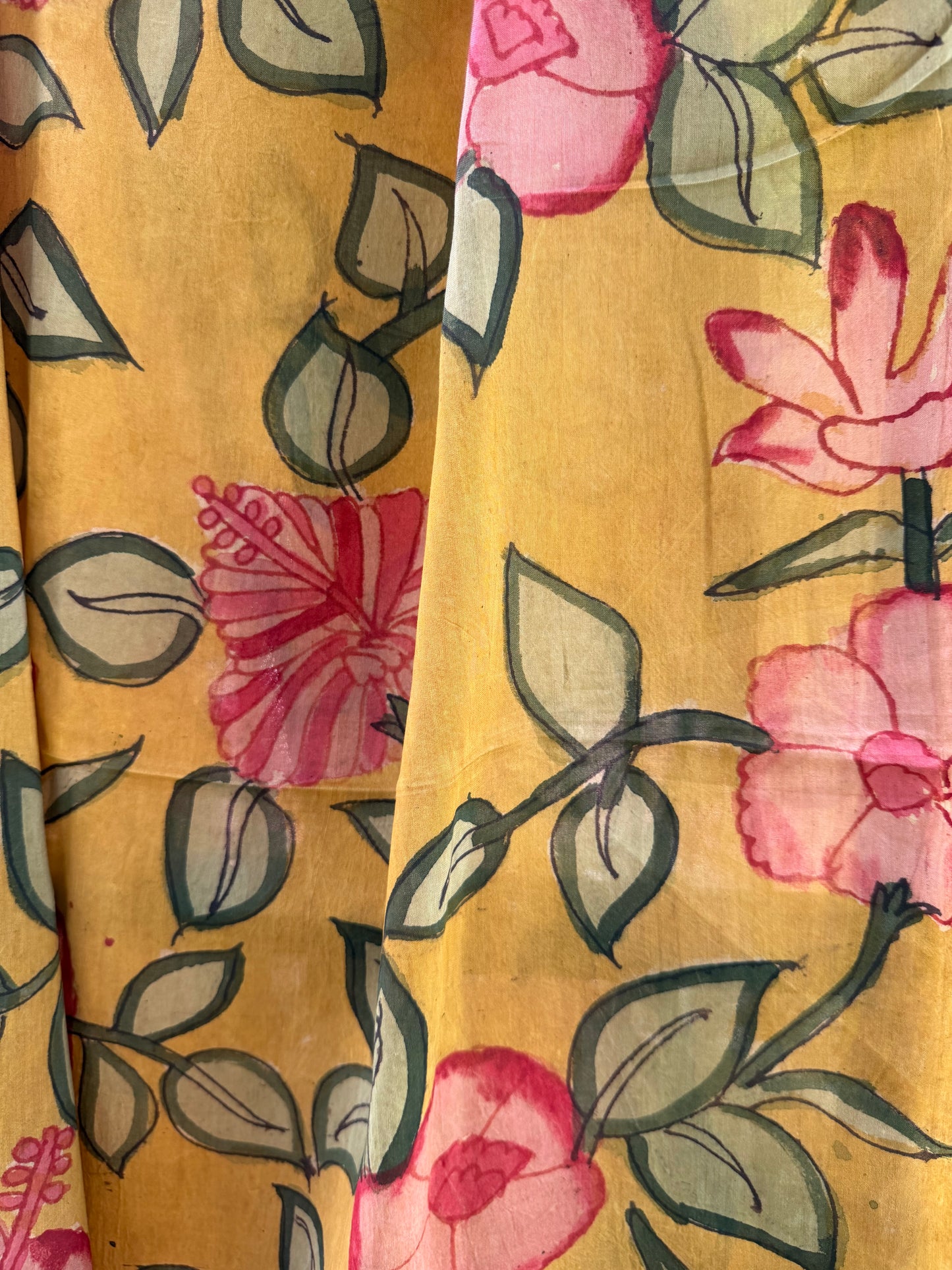 Bangalore silk penkalamkari dupatta